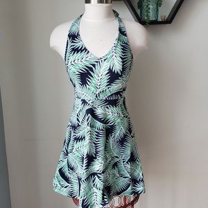 🎉Prince and Fox halter palm leaf summer dress med